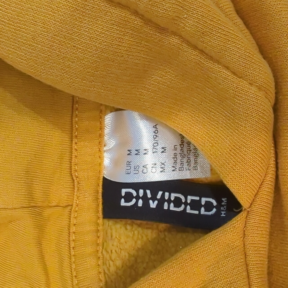 Woman's sweatshirt with hood, size Medium, color is mustard yellow - Picture 2 of 2